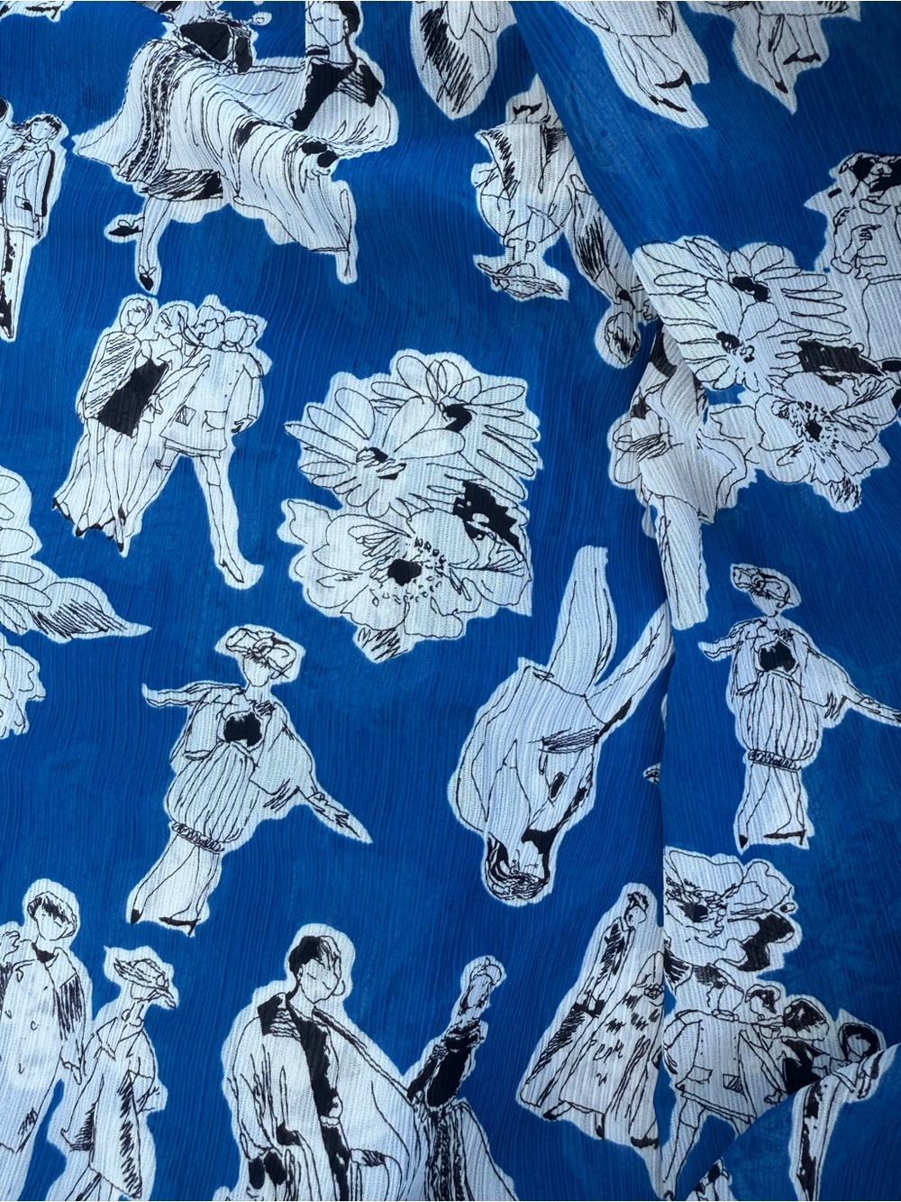 Vintage crinkle polyester sheer chiffon 3 yards X 58” NEW